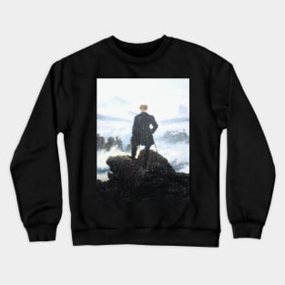 Wanderer above the Sea of Fog Pixels Crewneck Sweatshirt